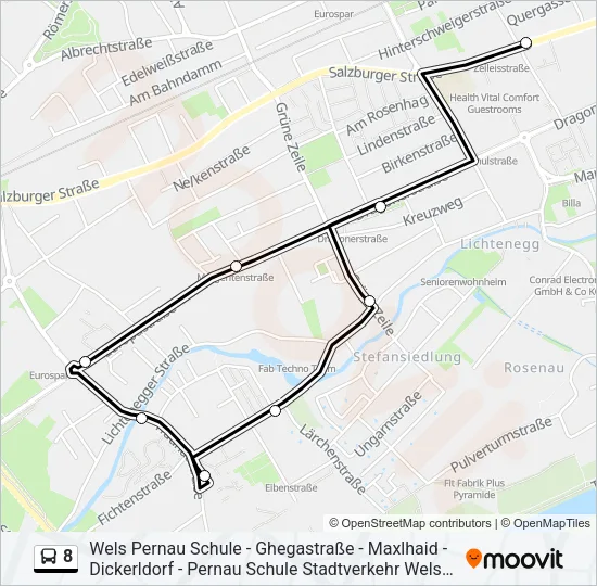 8 Bus Line Map