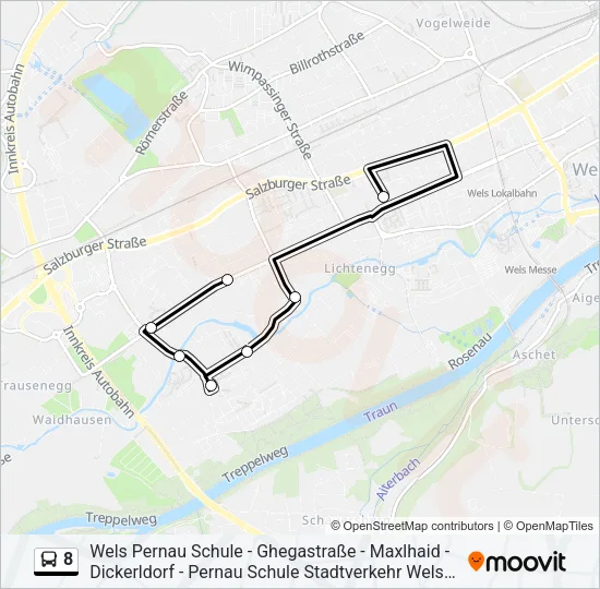 8 Bus Line Map