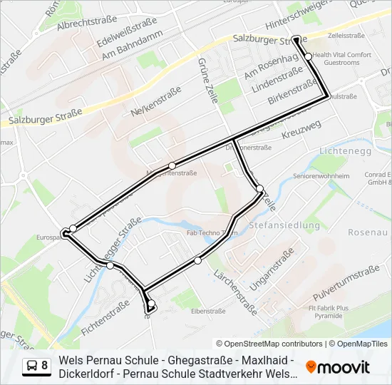 8 Bus Line Map