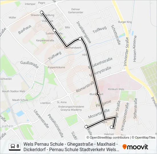 8 Bus Line Map