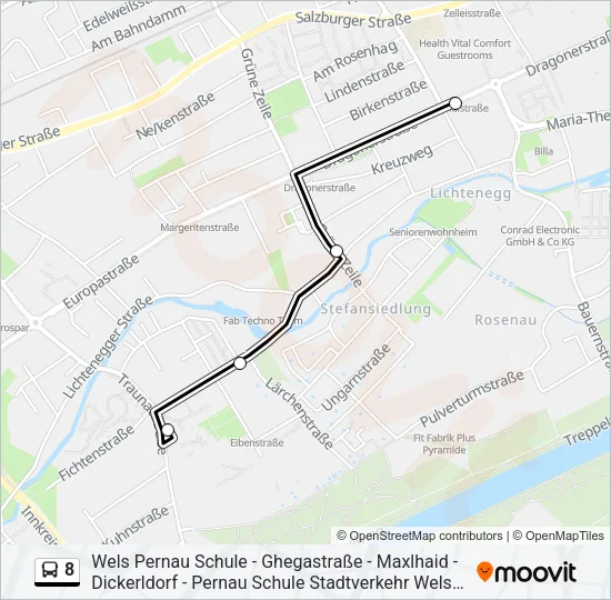 8 Bus Line Map