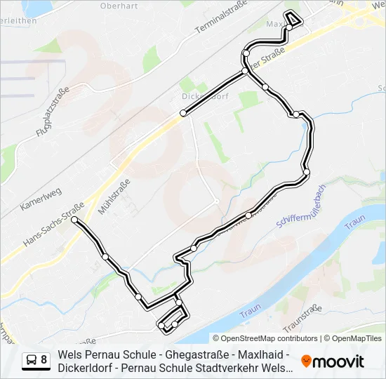 8 Bus Line Map