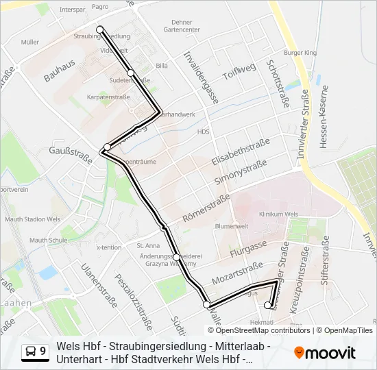 9 Bus Line Map
