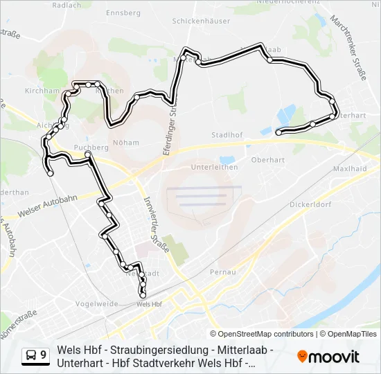 9 Bus Line Map