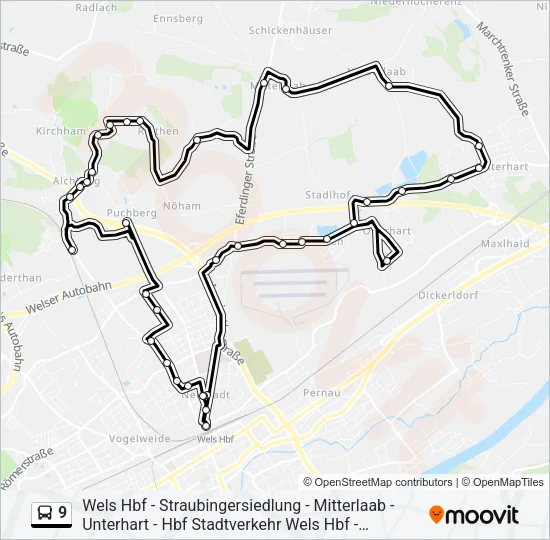 9 Bus Line Map