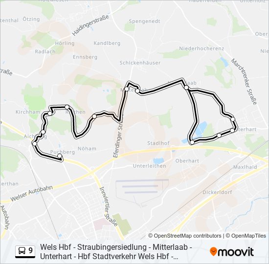 9 bus Line Map