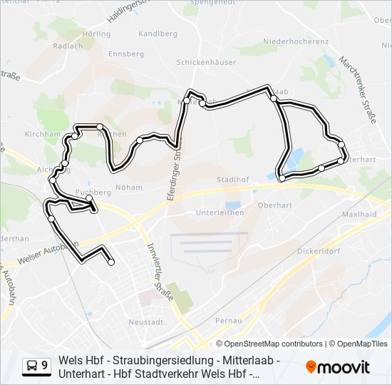 9 bus Line Map