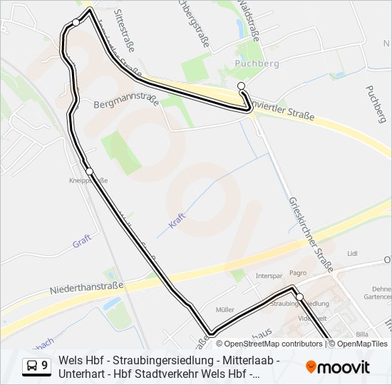 9 bus Line Map