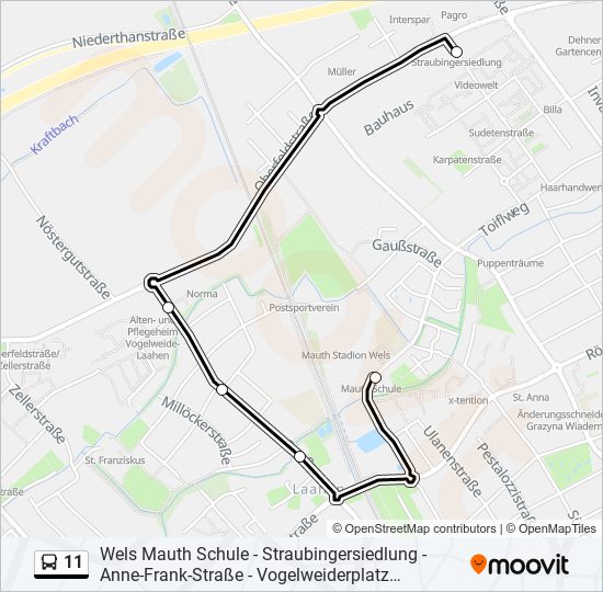 11 bus Line Map