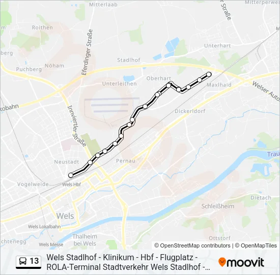 13 Bus Line Map