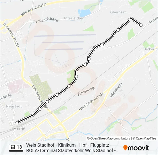 13 Bus Line Map