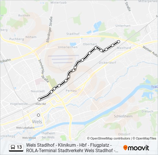 13 bus Line Map