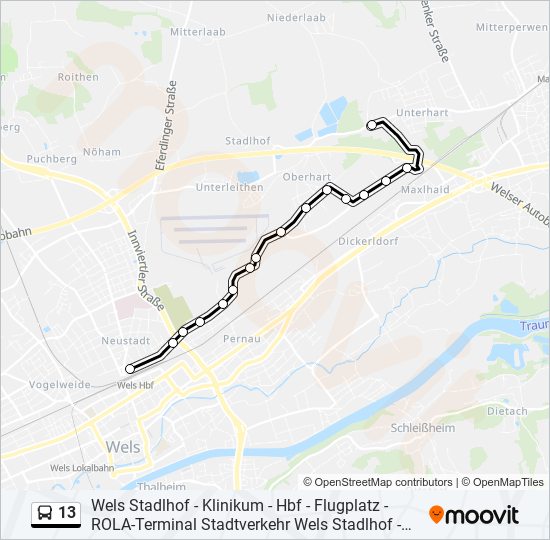 13 bus Line Map