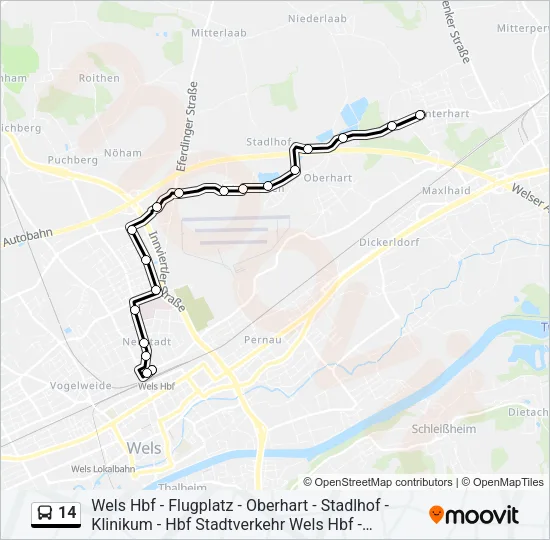 14 Bus Line Map