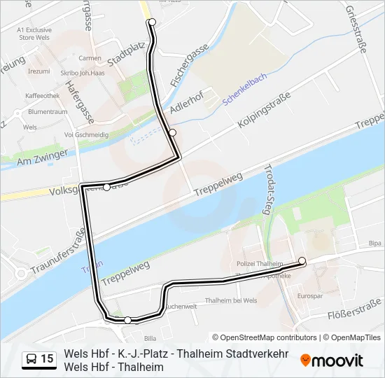 15 Bus Line Map