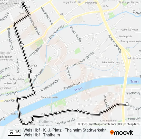 15 Bus Line Map