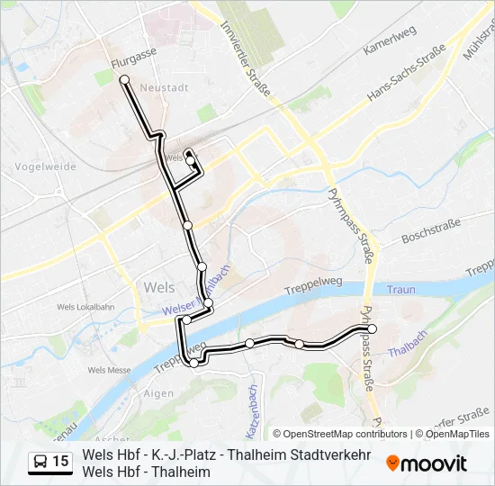 15 Bus Line Map