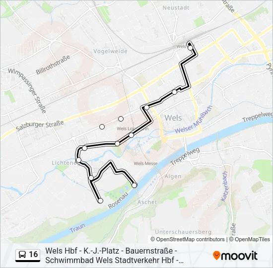 16 Bus Line Map