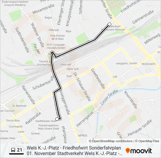 21 Bus Line Map