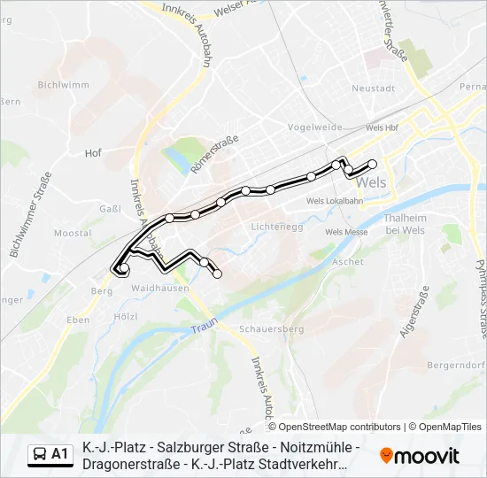 Buslinie A1 Karte