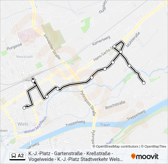 A2 Bus Line Map