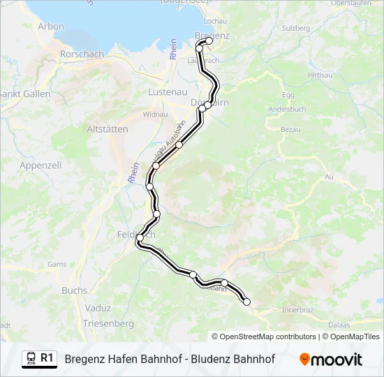 R1 Train Line Map