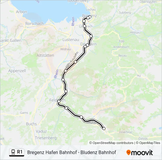 R1 Train Line Map