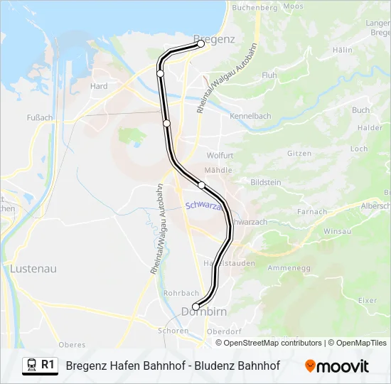 R1 Train Line Map