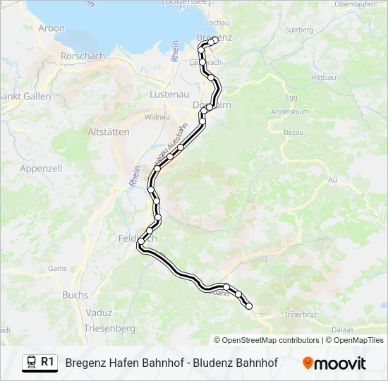 R1 Train Line Map
