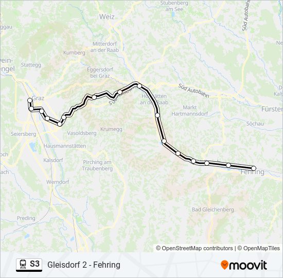 Bahnlinie S3 Karte