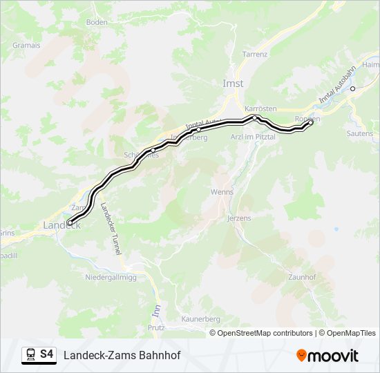 S4 Route Schedules Stops And Maps Landeck Zams Bahnhof Updated