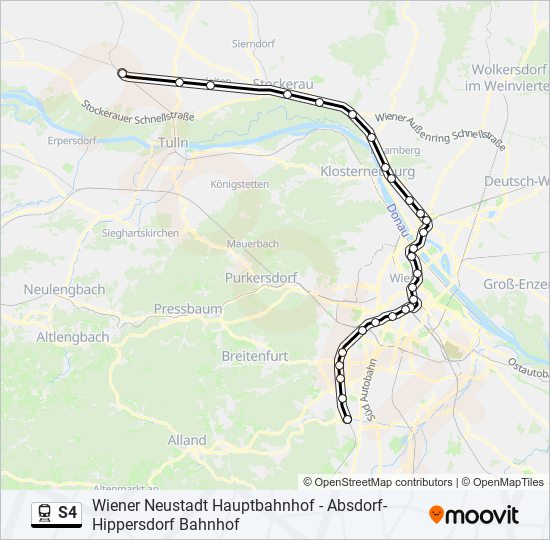 Bahnlinie S4 Karte