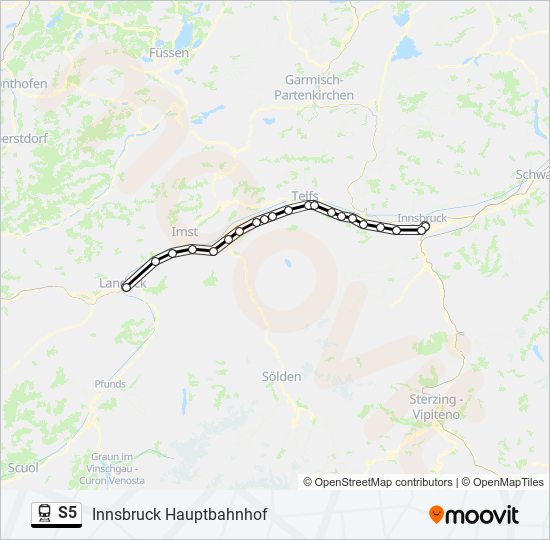 S5 train Line Map