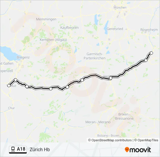 A18 Train Line Map