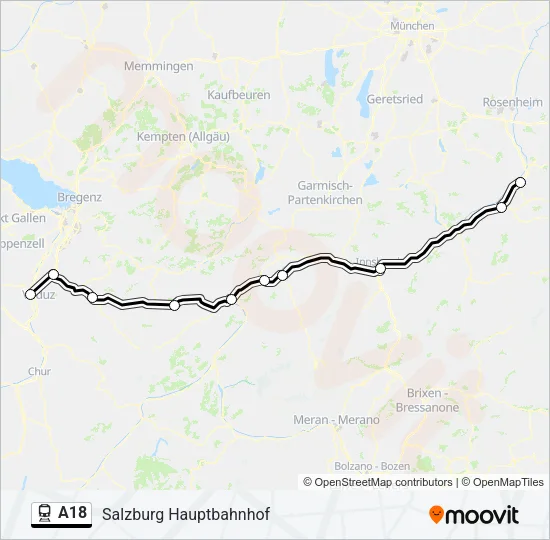 A18 Train Line Map