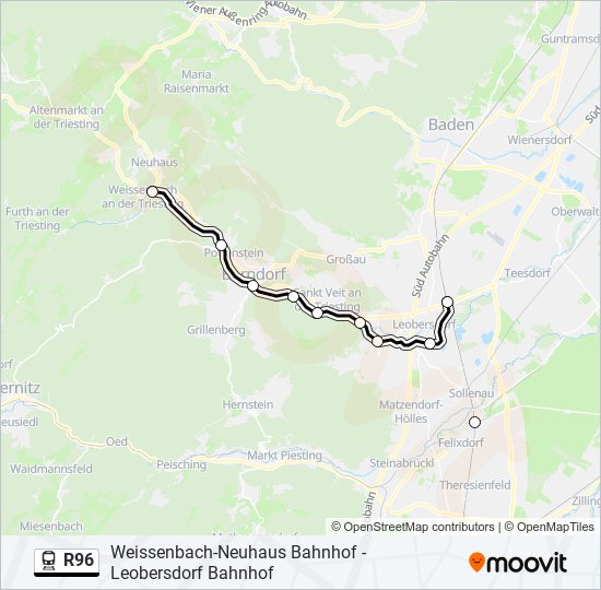 R96 train Line Map