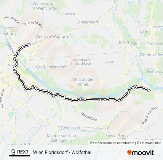 REX7 Train Line Map