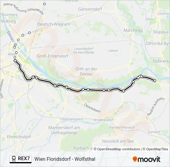 REX7 Train Line Map