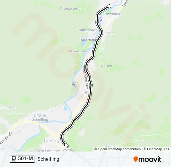 501-M Train Line Map