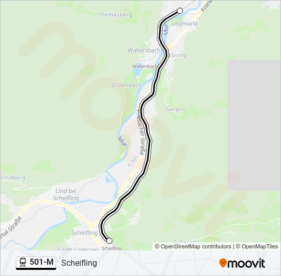 Bahnlinie 501-M Karte