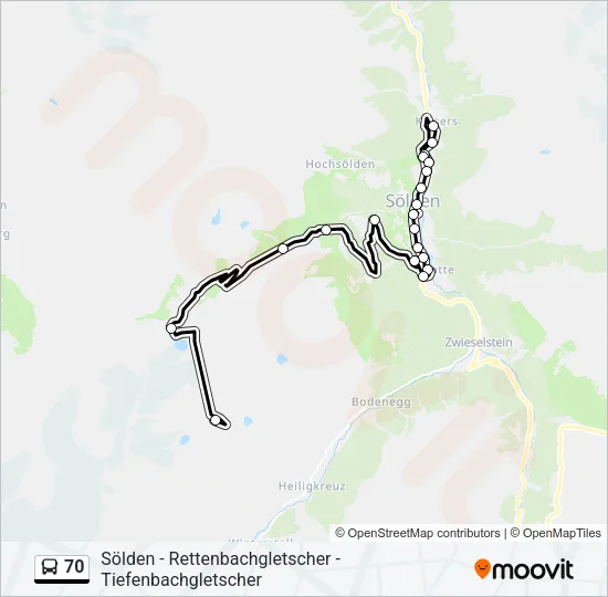 70 Bus Line Map