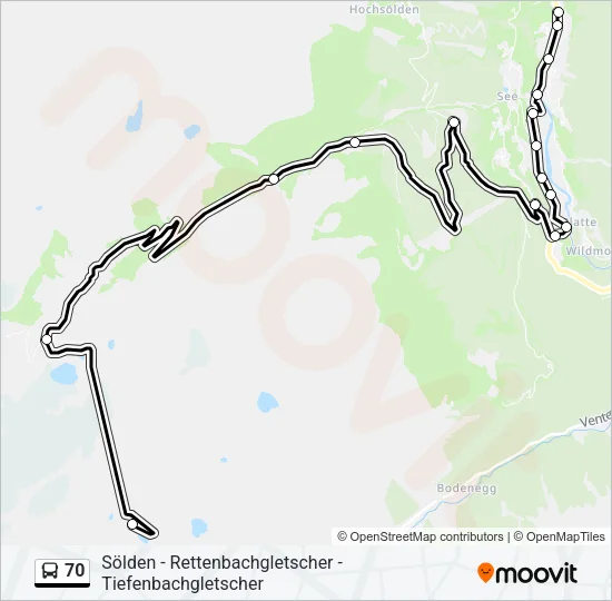 70 Bus Line Map
