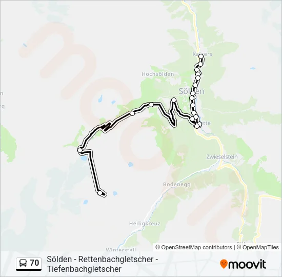 70 Bus Line Map
