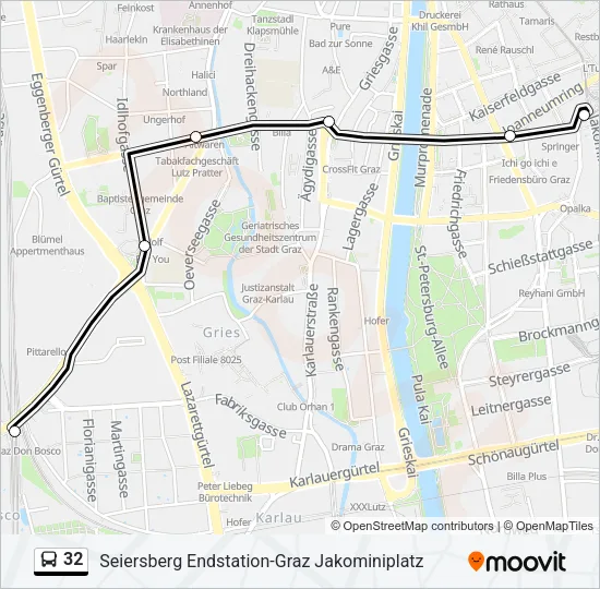 32 Bus Line Map