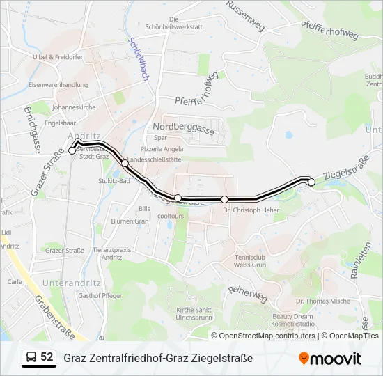 52 Bus Line Map