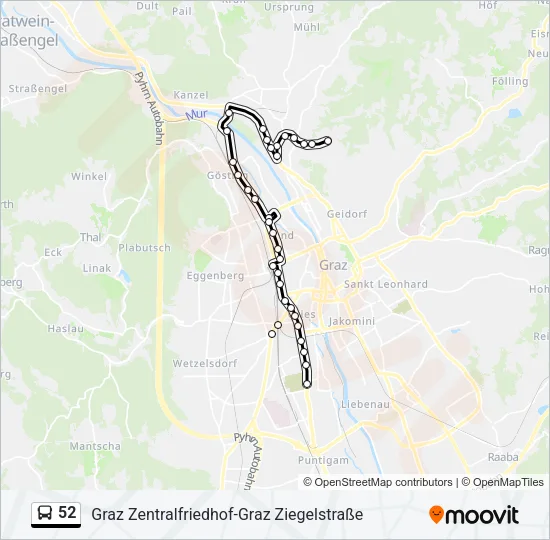 52 Bus Line Map
