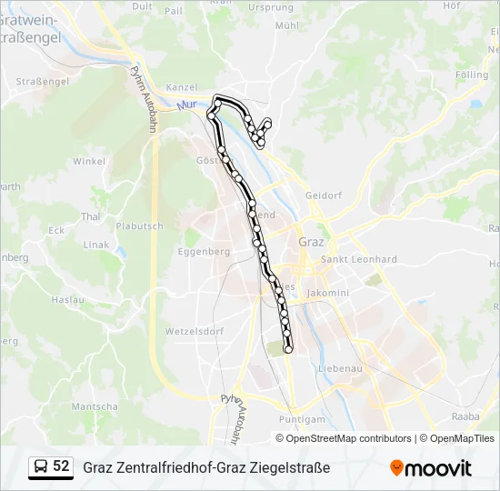 52 Bus Line Map