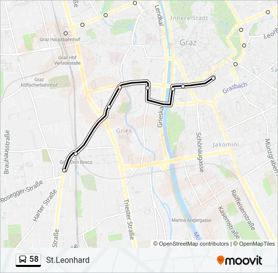 58 Bus Line Map