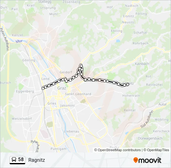 58 Bus Line Map