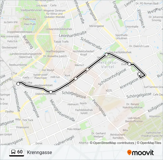 60 Bus Line Map